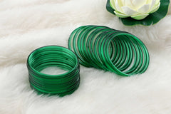 Green Glass Bangles - Set of 24