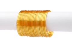 Yellow Glass Bangles (Set of 24)