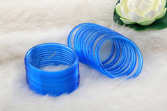 Blue Glass Bangles (Set of 24)
