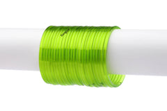 Green Transparent Glass Bangles – Set of 24