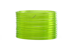 Green Transparent Glass Bangles – Set of 24