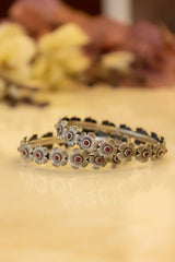 Green and Red Glass Bangles (Set of 48)
