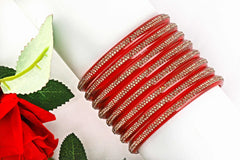 Multicolor Glass Kadas with Center-Line Beads – Set of 8