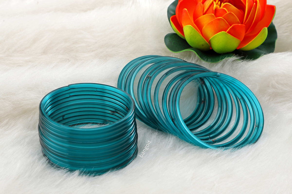 Radium Transparent Glass Bangles – Set of 24