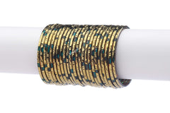 Radium Glass Bangles with Red-Tinted Glow & Everlasting Golden Polish – Pack of 24