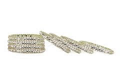 Silver Glass Kadas with Shiny Beads – Set of 8