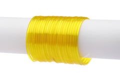 Yellow Transparent Glass Bangles – Pack of 24