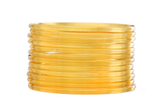 Haldi Transparent Glass Bangles (Pack of 24)