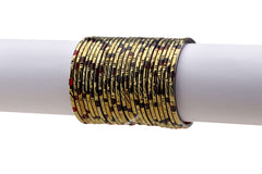 Maroon Glass Bangles Deep Maroon Shade Golden Carved Cuts