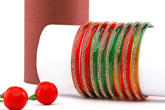 Multicolor Glass Kada with Center-Line Beads
