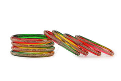 Multicolor Glass Kada with Center-Line Beads